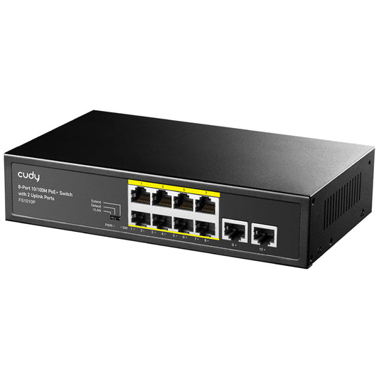 CUDY FS1010P - 8-PORT POE+ SWITCH WITH 2 UPLINK PORTS 120W