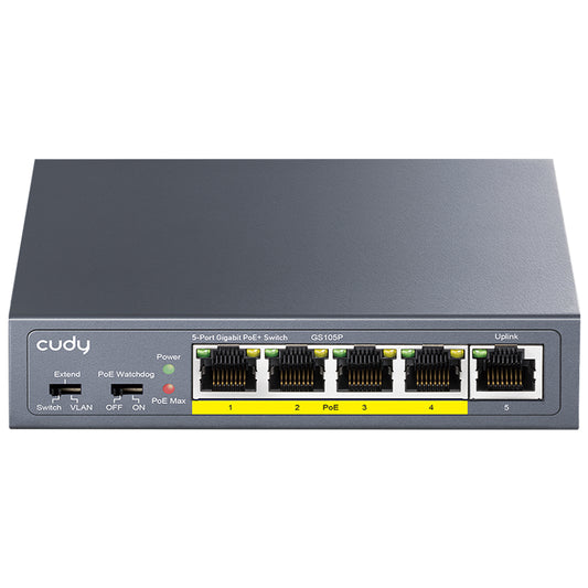CUDY GS105P - SWITCH 5-PORT GIGABIT POE+ 36W