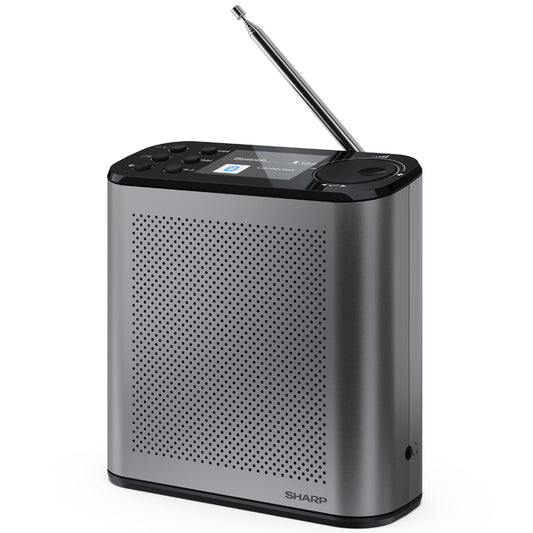 SHARP OSAKA DR-P530(GY) - RADIO DIGITALE PORTATILE - DAB/DAB+ - 2.4"""" SLIDE SHOW DISPLAY - BLUETOOTH 5.3 - STORM GREY