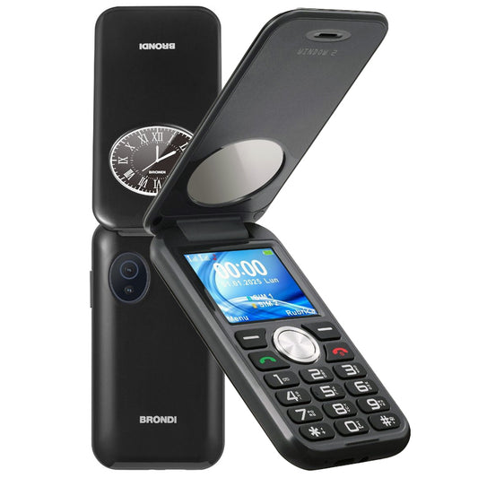 BRONDI WINDOW2 (BLACK METAL) - TELEFONO CELLULARE DISPLAY 2"" - TORCIA