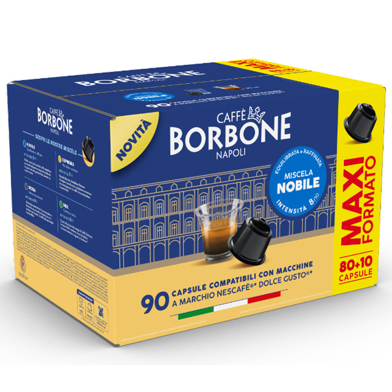 CAFFE'' BORBONE MISCELA NOBILE (BLU) - BOX 90 CAPSULE COMPATIBILI NESCAFE'' DOLCE GUSTO