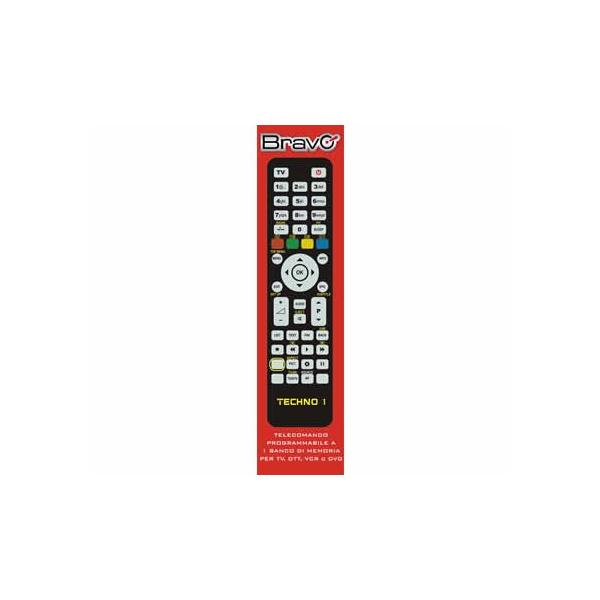 BRAVO TECHNO 1 (92602665) - TELECOMANDO PROGRAMMABILE A 1 BANCO DI MEMORIA PER TV / VCR / DVD PLAYER / DTT