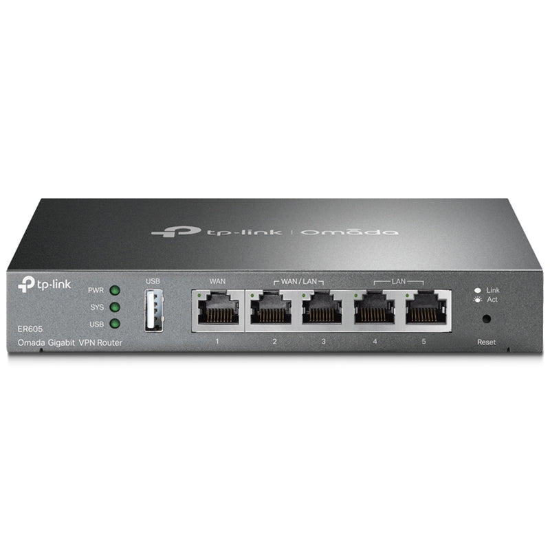 OMADA (TP-LINK) ER605 - ROUTER GIBABIT VPN MULTI-WAN 1P GIGA WAN+3P GIGA WAN/LAN