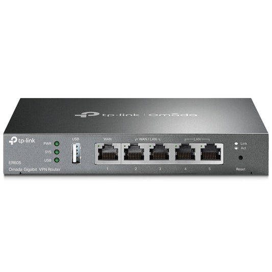 OMADA (TP-LINK) ER605 - ROUTER GIBABIT VPN MULTI-WAN 1P GIGA WAN+3P GIGA WAN/LAN