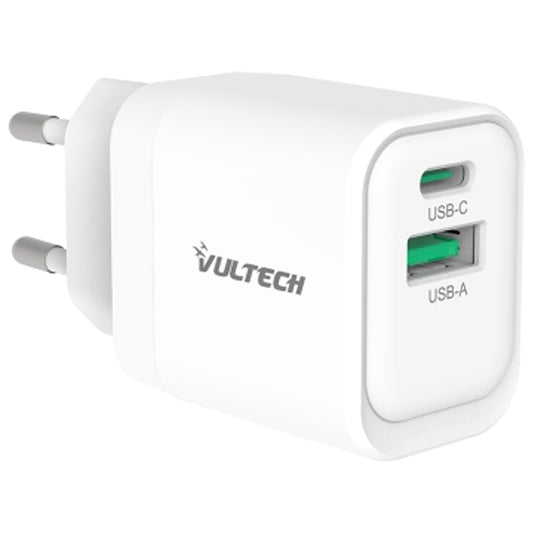 VULTECH CC33-1C1A - CARICATORE UNIVERSALE 1 PT USB-C + 1 PT USB-A GAN 33W