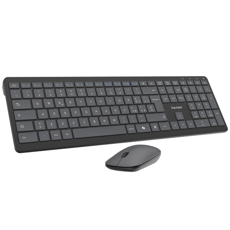 VULTECH KM-851W - KIT TASTIERA E MOUSE SLIM WIRELESS - LOW PROFILE - TASTI FUNZIONALI