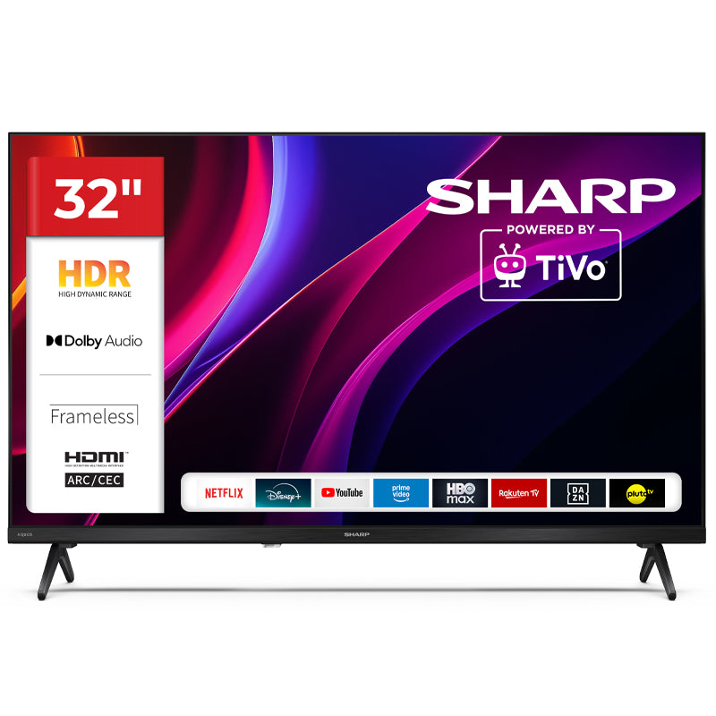 SHARP 32HE2245E - 32"" SMART TV LED HD - FRAMELESS - COMP. TV SAT - AUDIO DOLBY DIGITAL+ / DTS HD - CHROMECAST - BLACK - IT