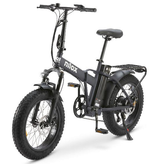 NILOX X8 ULTRA - FAT BIKE - TELAIO PIEGHEVOLE - RUOTE 20 x 4 - MOTORE 250W - FENI DISCO - BATTERIA ESTRAIBILE 48V 13AH - AUT. 90KM - CAMBIO SHIMANO 6 MARCE (NXEBX8ULTRABL)