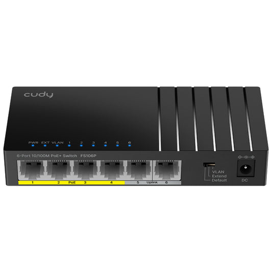 CUDY FS106P - SWITCH 6-PORT 10/100M POE+ 36W