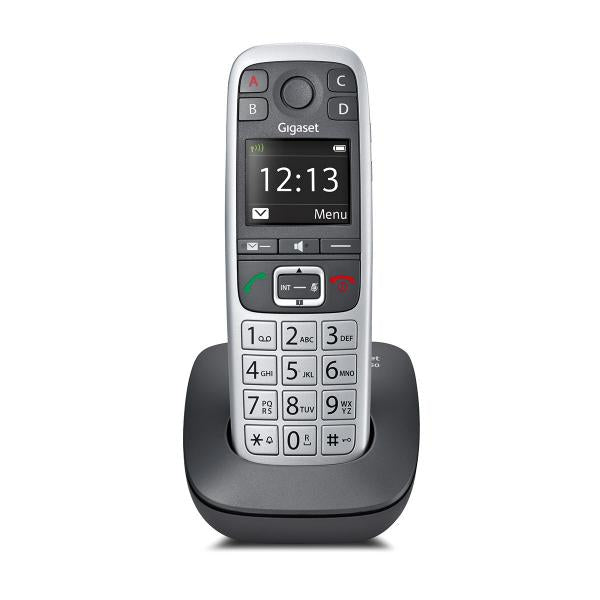 GIGASET E560 (PLATINO) - TELEFONO CORDLESS - VIVAVOCE - 4 TASTI CHIAMATA RAPIDA - HAC