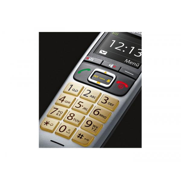 GIGASET E560 (PLATINO) - TELEFONO CORDLESS - VIVAVOCE - 4 TASTI CHIAMATA RAPIDA - HAC