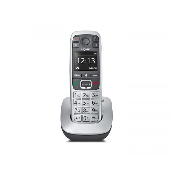 GIGASET E560 (PLATINO) - TELEFONO CORDLESS - VIVAVOCE - 4 TASTI CHIAMATA RAPIDA - HAC