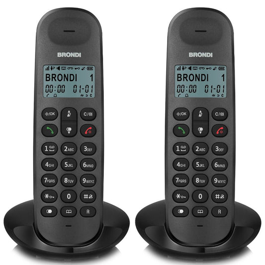 BRONDI LOTUS TWIN (NERO) - TELEFONO CORDLESS DOPPIO