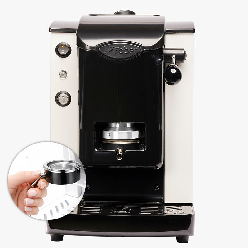 FABER SLOT PLAST LITE2.1 BIANCO NERO (SPBIANLT2.1) - MACCHINA CAFFE A CIALDE - 95 GRADI - PORTACIALDE ESTRAIBILE