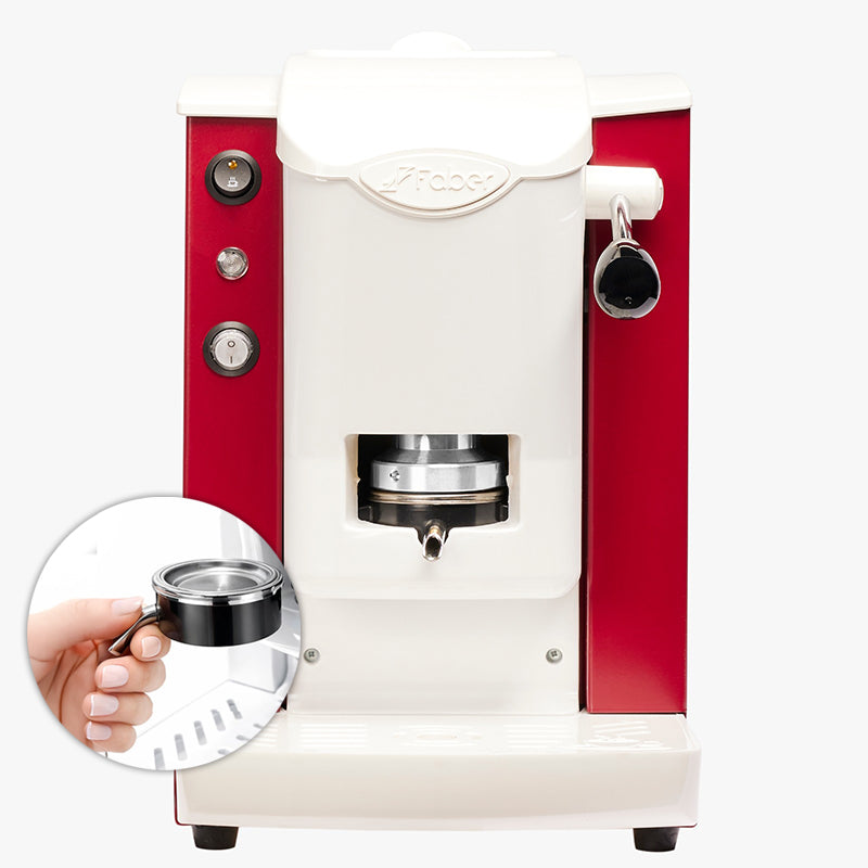 FABER SLOT PLAST LITE2.1 BORGOGNA BIANCO (SPBORBLT2.1) - MACCHINA CAFFE A CIALDE - 95 GRADI - PORTACIALDE ESTRAIBILE
