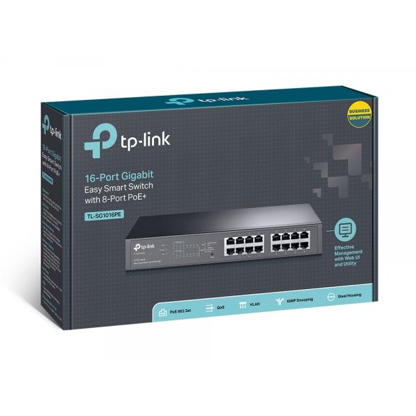 TP-LINK TL-SG1016PE - SWITCH 16 PORTE 10/100/1000 - 8 PORTE POE+