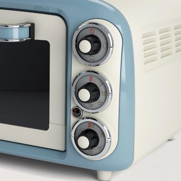 ARIETE FORNO VINTAGE CELESTE (0979/05) - 18L - 3 POSIZIONI COTTURA - TIMER 60 MIN - 1380W