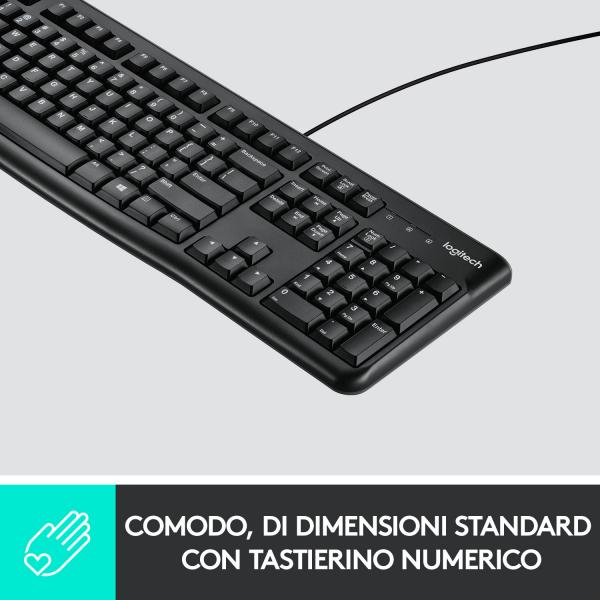Logitech 920-002492 tastiera Universale USB QWERTY Italiano Nero