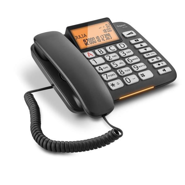 GIGASET DL580 (NERO) - TELEFONO CORDED - MAXI DISPLAY - TASTI GRANDI - SUONO AMPLIFICATO