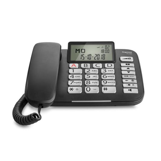 GIGASET DL580 (NERO) - TELEFONO CORDED - MAXI DISPLAY - TASTI GRANDI - SUONO AMPLIFICATO