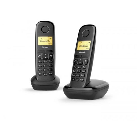 GIGASET A170 DUO (NERO) - TELEFONO CORDLESS DOPPIO - FUNZIONE SVEGLIA