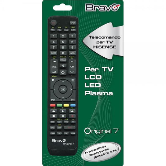 BRAVO ORIGINAL 7 (90202053) - TELECOMANDO COMPATIBILE FEDELMENTE RIPRODOTTO PER TV HISENSE