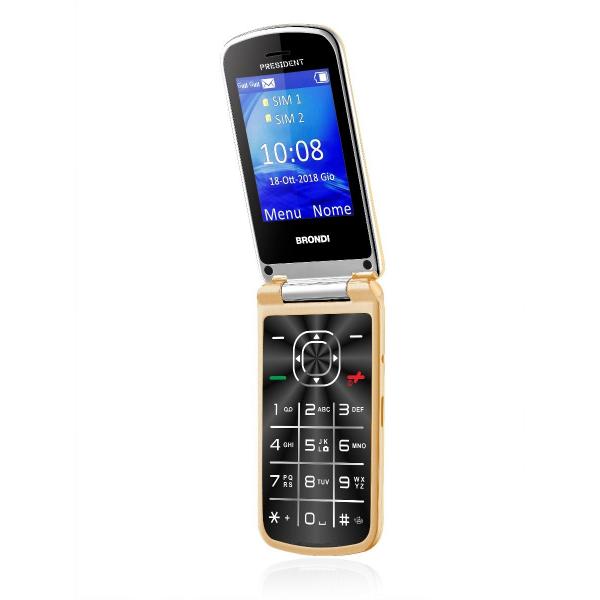 BRONDI PRESIDENT (ORO) - TELEFONO CELLULARE PER ANZIANI - FOTOCAMERA