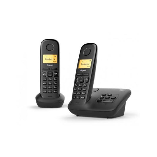 GIGASET A270A DUO (NERO) - TELEFONO CORDLESS DOPPIO - FUNZIONE SVEGLIA - VIVAVOCE - SEGRETERIA