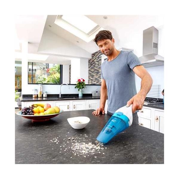 Black & Decker WDC115WA aspirapolvere senza filo Blu, Bianco Senza sacchetto