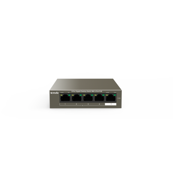 TENDA TEG1105P-4-63W - DESKTOP SWITCH 5 PORTE CON 4 POE - 10/100/1000 MBPS - CHASSIS METALLO