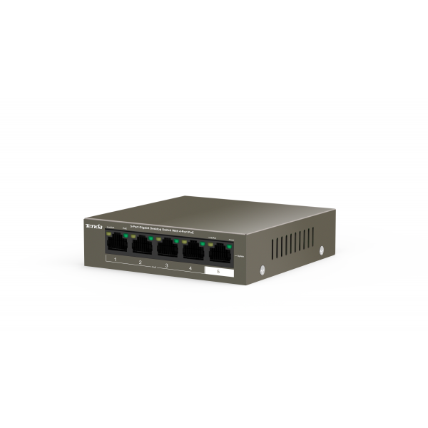 TENDA TEG1105P-4-63W - DESKTOP SWITCH 5 PORTE CON 4 POE - 10/100/1000 MBPS - CHASSIS METALLO