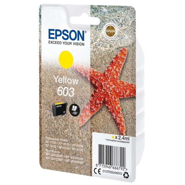 EPSON 603 YELLOW (C13T03U44010) - CARTUCCIA ORIGINALE