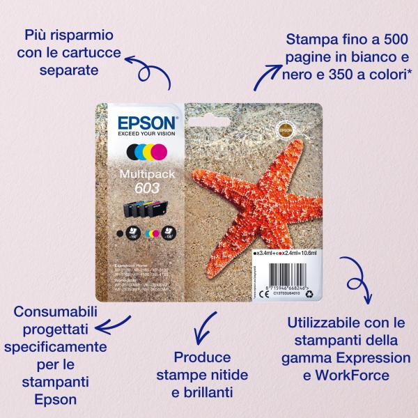 EPSON 603 BLACK (C13T03U14010) - CARTUCCIA ORIGINALE