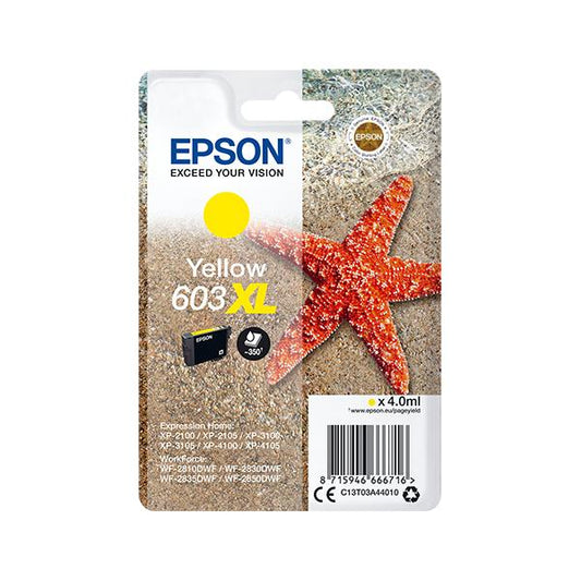 EPSON 603XL YELLOW (C13T03A44010) - CARTUCCIA ORIGINALE AD ALTA EFFICIENZA