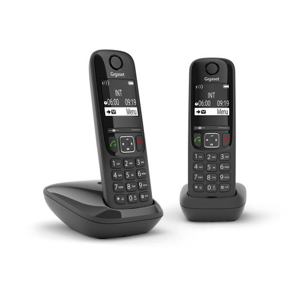 GIGASET AS690 DUO BLACK DECT CON 1 AGGIUNTIVO