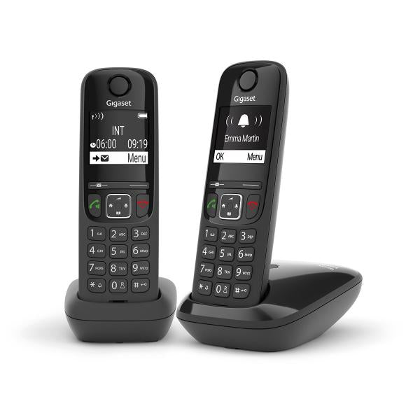 GIGASET AS690A DUO BLACK DECT CON SEGR. ED AGGIUNTIVO