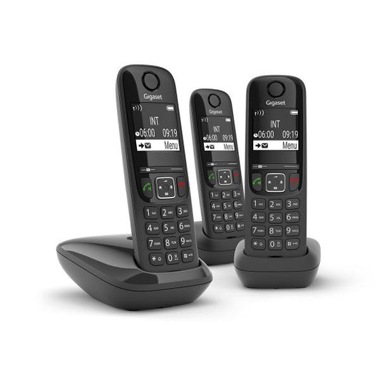 GIGASET AS690 TRIO (NERO) - TELEFONO CORDLESS TRIPLO - VIVAVOCE
