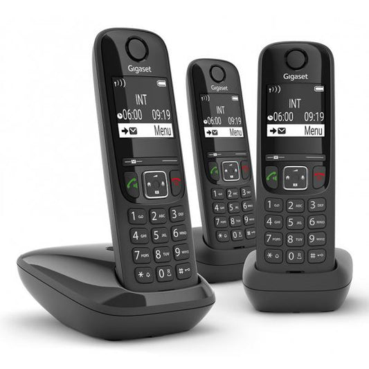 GIGASET AS690 TRIO (NERO) - TELEFONO CORDLESS TRIPLO - VIVAVOCE