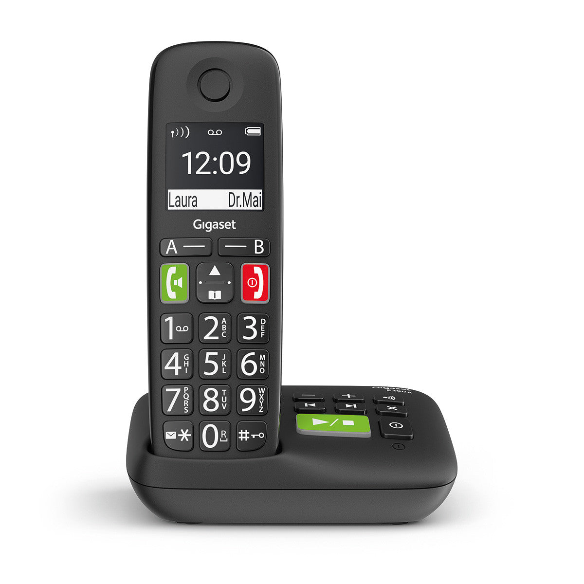 GIGASET E290A BLACK CORDLESS DECT SENIOR CON SEGR.