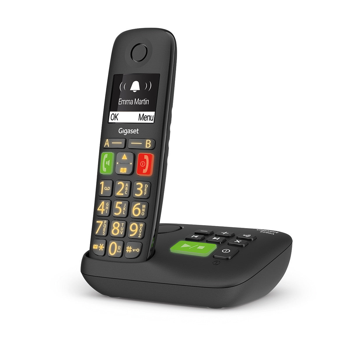 GIGASET E290A BLACK CORDLESS DECT SENIOR CON SEGR.