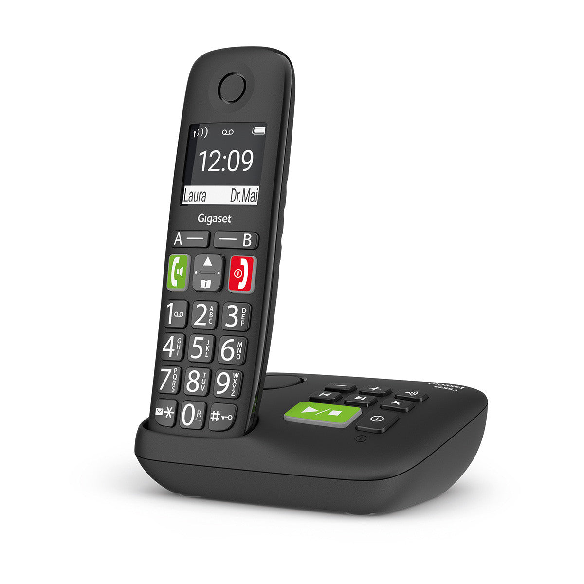 GIGASET E290A BLACK CORDLESS DECT SENIOR CON SEGR.