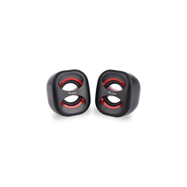 EQUIP 245331 - SPEAKER 2.0 - 6W - USB-A POWER - BLACK / RED