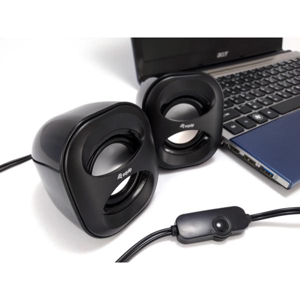 EQUIP 245330 - SPEAKER 2.0 - 6W - USB-A POWER - BLACK / WHITE