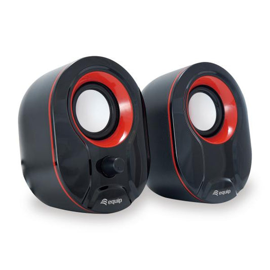 EQUIP 245332 - SPEAKER 2.0 - 6W - USB-A POWER - BLACK / RED