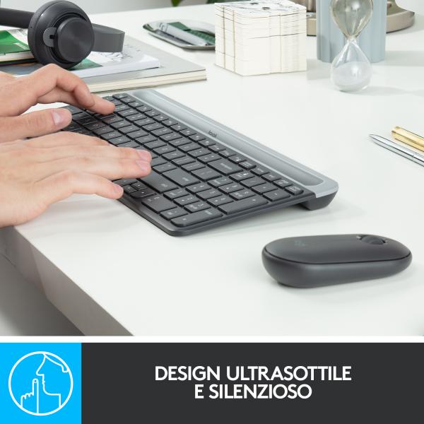 Logitech 920-009196 tastiera Mouse incluso Universale RF Wireless Grafite