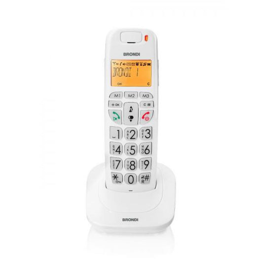 BRONDI BRAVO BRIGHT (BIANCO) - TELEFONO CORDLESS SINGOLO - AUDIO AMPLIFICATO - VIVAVOCE