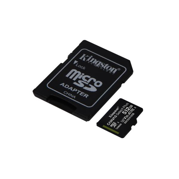 KINGSTON CANVAS SELECT PLUS 512GB (SDCS2/512GB) - MICRO SD 512GB + ADATTATORE SD