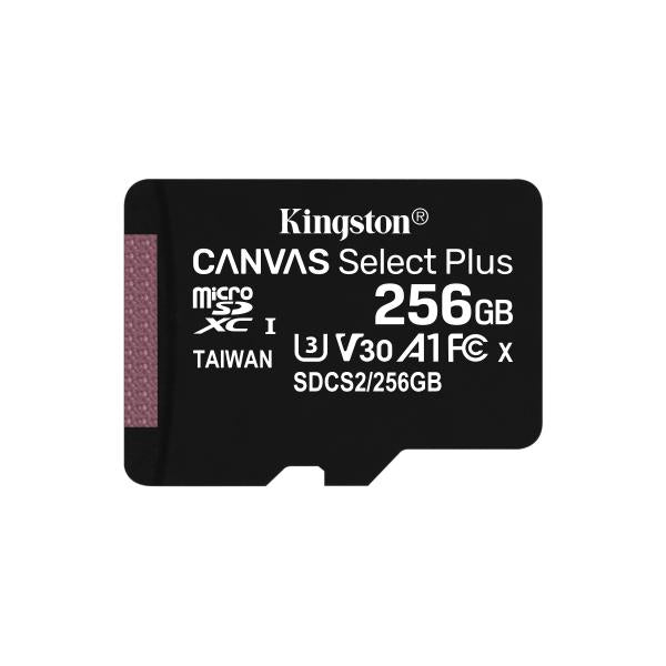KINGSTON CANVAS SELECT PLUS 256GB (SDCS2/256GB) - MICRO SD 256GB + ADATTATORE SD