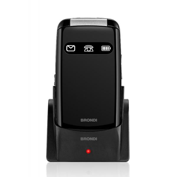 BRONDI AMICO FAVOLOSO (NERO) - TELEFONO CELLULARE PER ANZIANI - TASTO SOS - TORCIA - CONTROLLO REMOTO - ANNUNCIO VOCALE