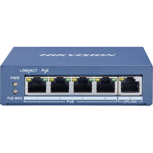 HIKVISION DS-3E0505P-E/M - UNMANAGED SWITCH 4PT POE GIGABIT + 1PT UPLINK
